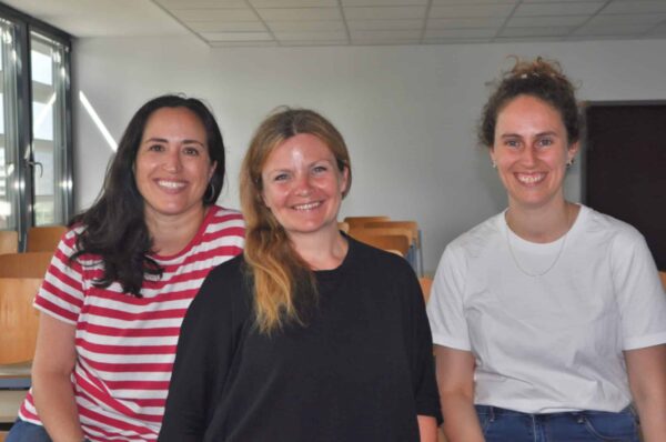 School workshop team from left to right: Sophia Burton (Migration Matters, Katrin Rehfeld (GESP), Julia Stier (WZB)