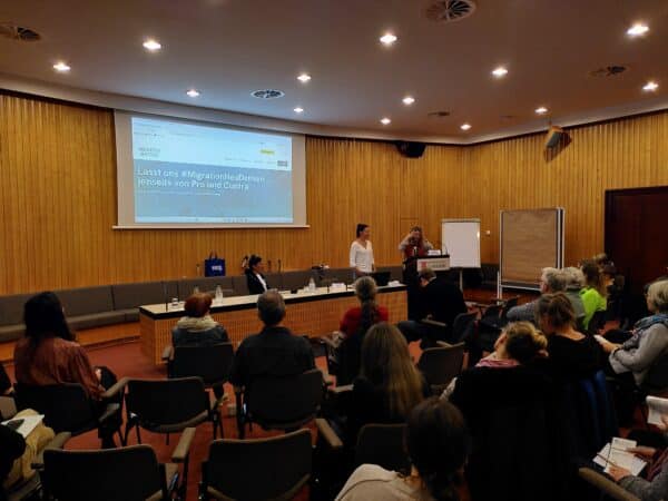Karoline Schulz and Bernadette Klausberger presenting at Evangelische Akademie Loccum
